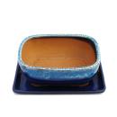 Bonsai-Schale mit Unterteller Gr. 8 Zoll - blau-beige -...