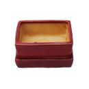 Bonsai bowl with water storage coaster - Gr. 2 - red -...
