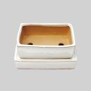 Bonsai bowl with water storage coaster - Gr. 3 - white -...