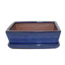 Bonsai bowl with saucer Gr. 3 - rectangular G1 - blue - L...