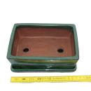 Bonsai bowl with saucer Gr. 3 - rectangular G1 - green - L 18cm - W 14cm - H 5,5cm