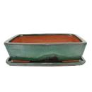 Bonsai bowl with saucer Gr. 4 - rectangular G30 - green -...