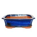 Bonsai pot - rectangular G4 - blue - L31cm x W24cm x H10.5cm