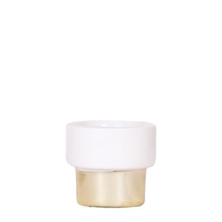 "Lush Gold" planter - luxury in white and gold - suitable for 6cm pots